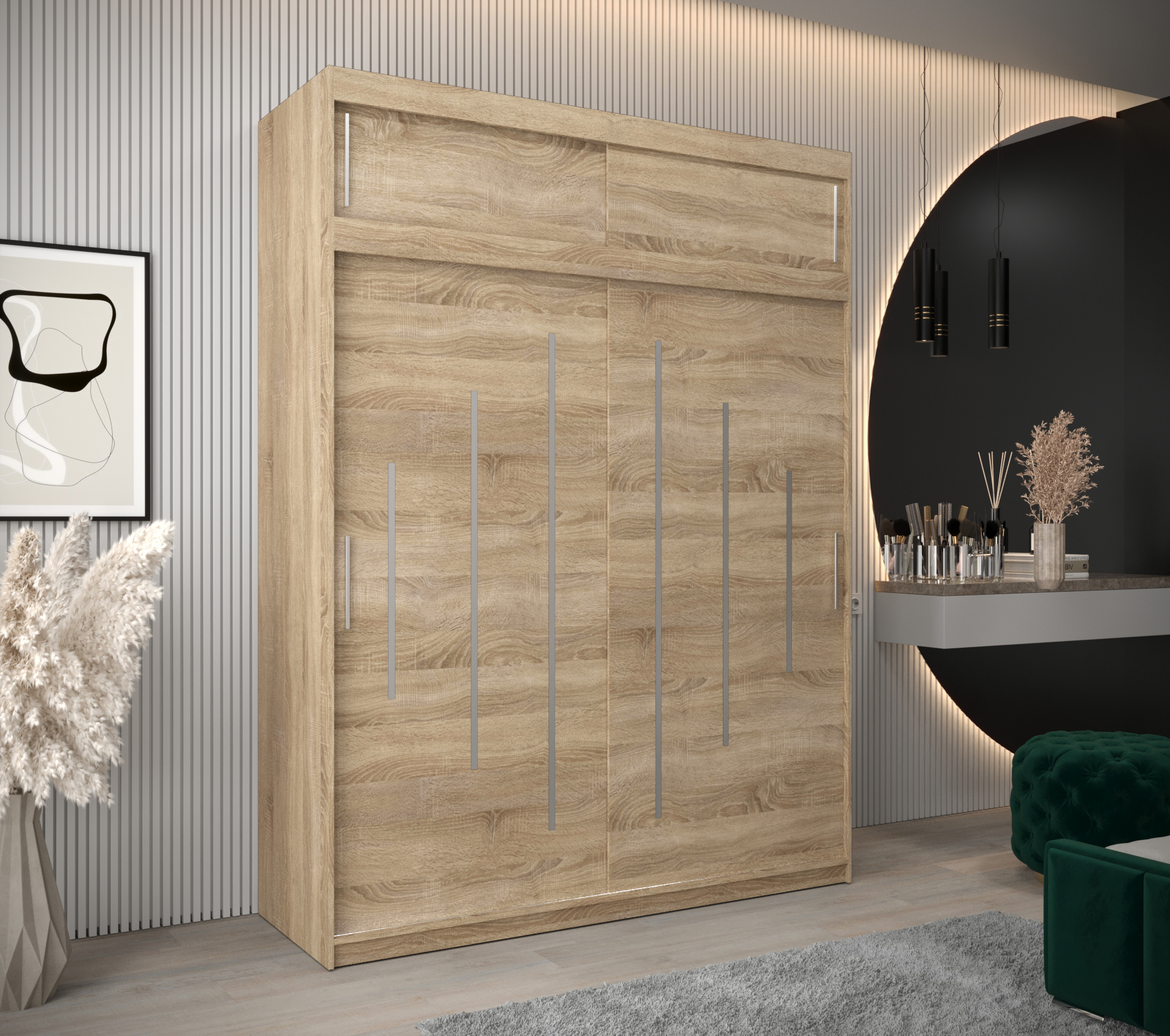 Abiks Šatní skříň Abi Y0 s nástavcem Barva: Dub - sonoma