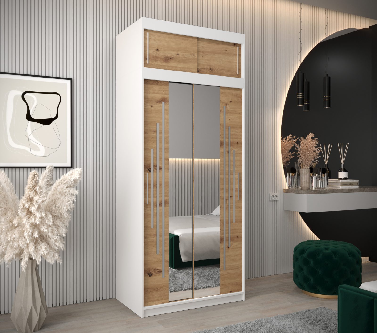 Abiks Šatní skříň Abi Y1 s nástavcem Barva: Bílá