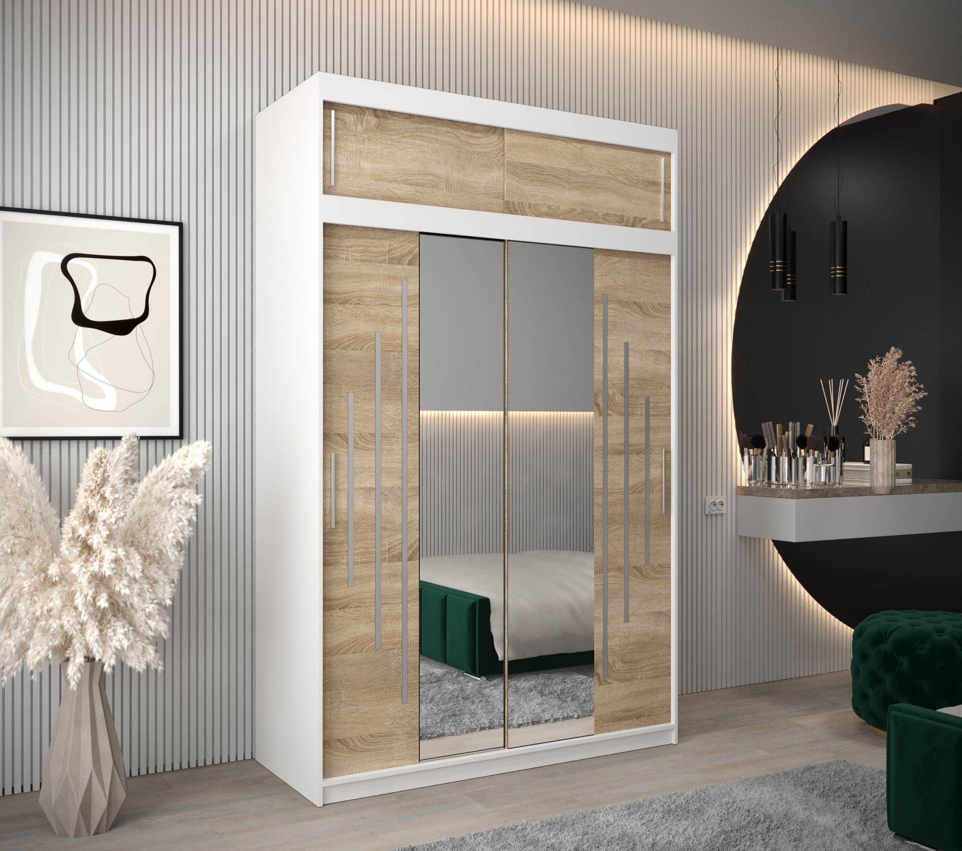 Abiks Šatní skříň Abi Y1 s nástavcem Barva: Bílá