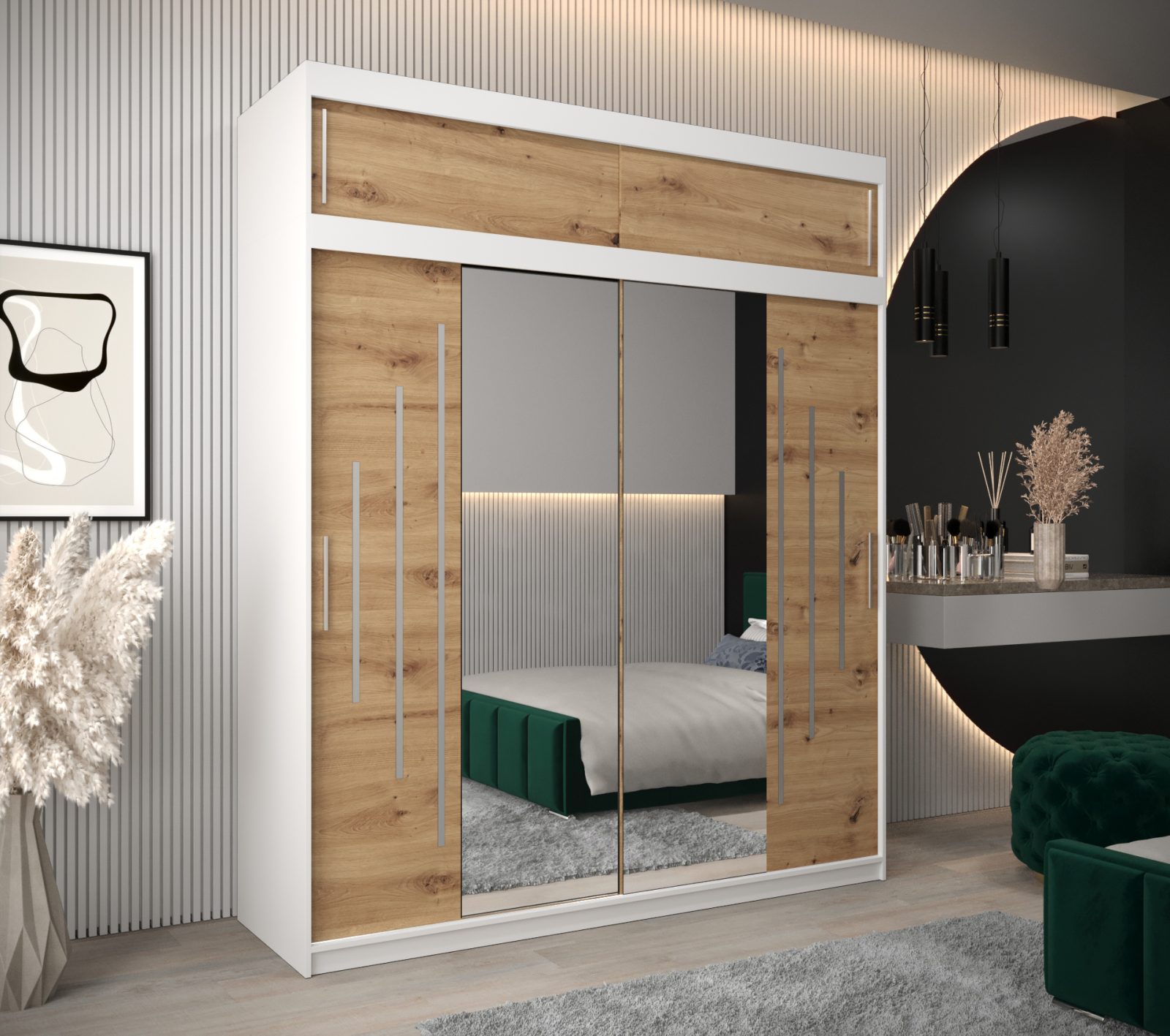 Abiks Šatní skříň Abi Y1 s nástavcem Barva: Bílá