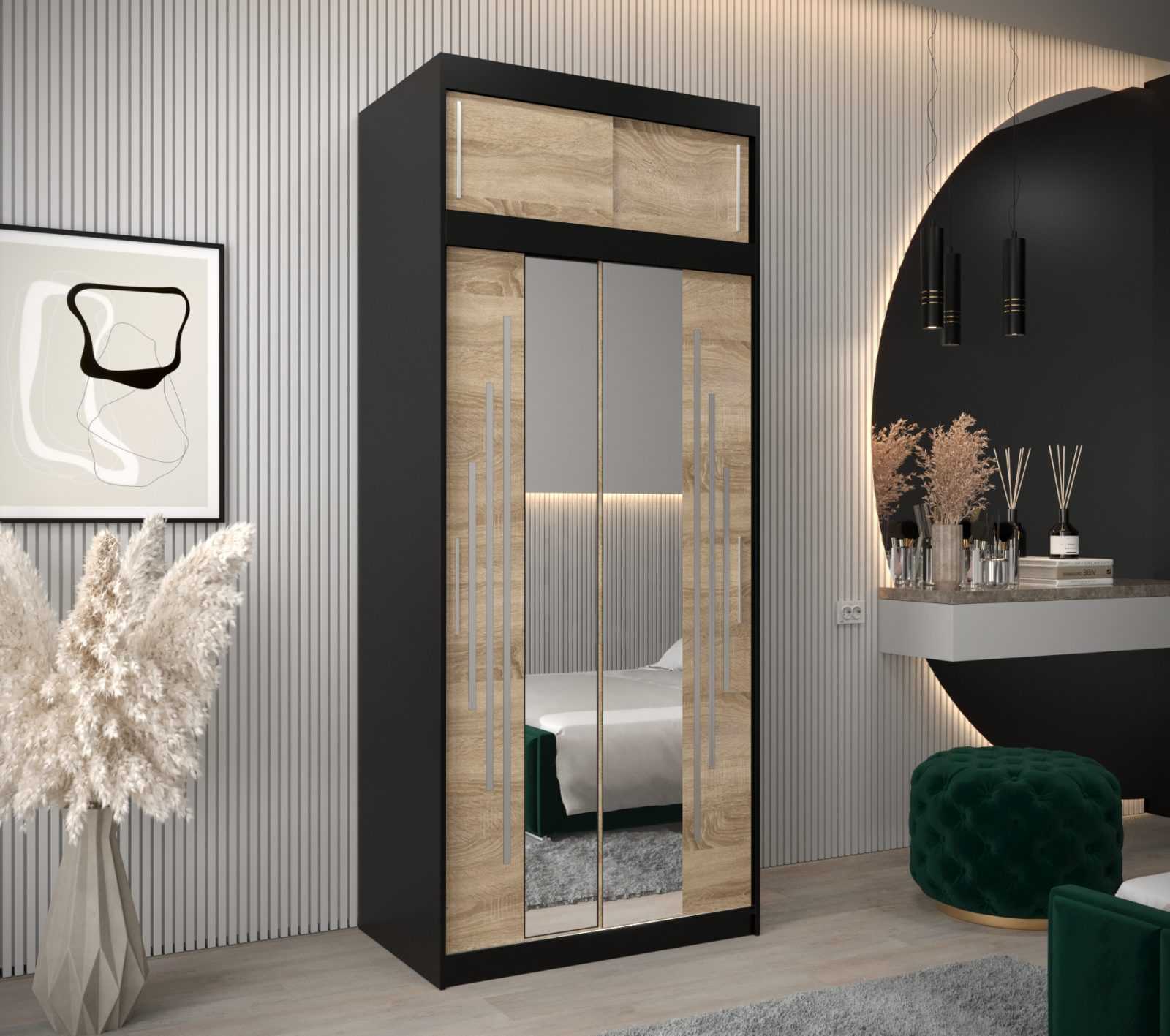 Abiks Šatní skříň Abi Y1 s nástavcem Barva: Černá