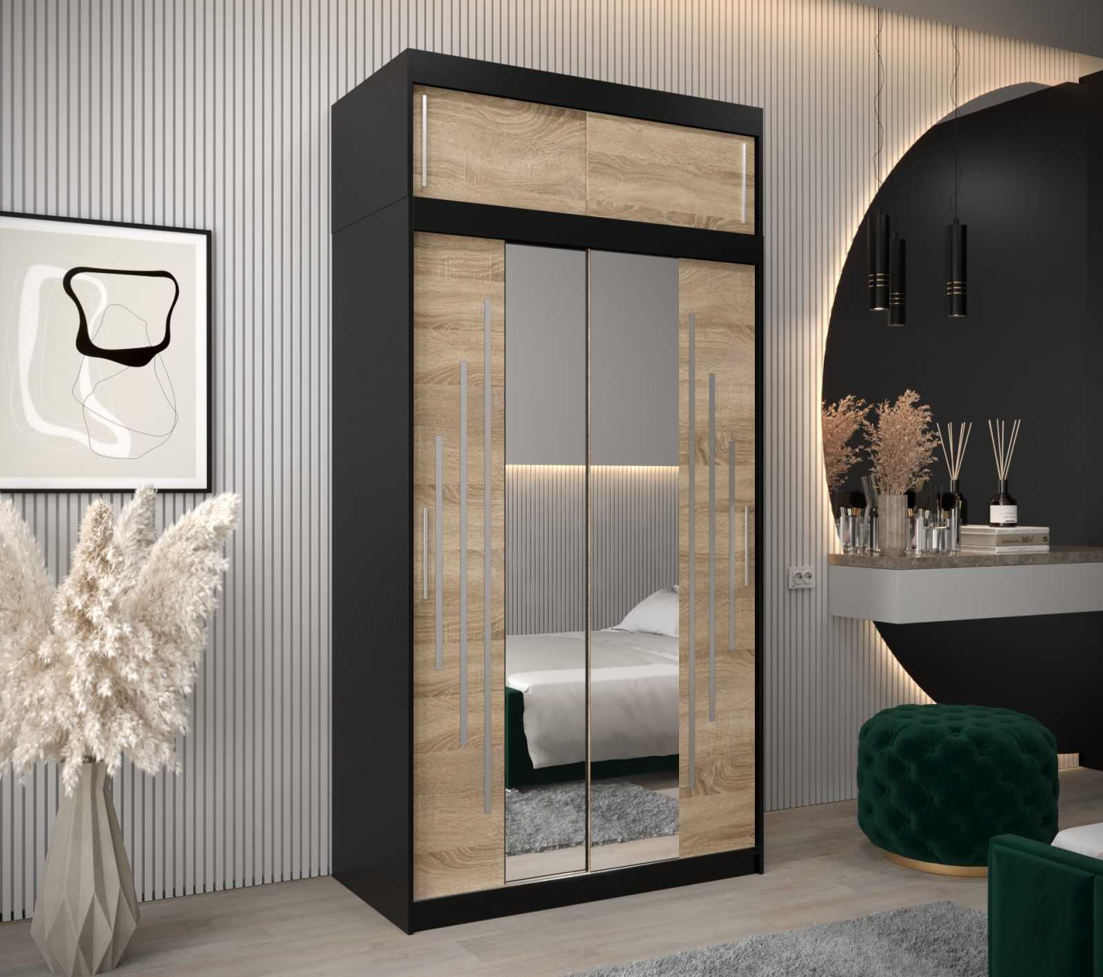 Abiks Šatní skříň Abi Y1 s nástavcem Barva: Černá