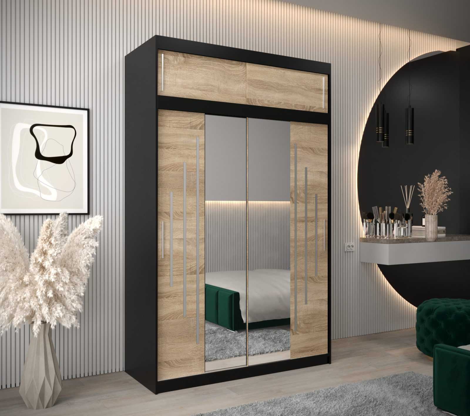 Abiks Šatní skříň Abi Y1 s nástavcem Barva: Černá