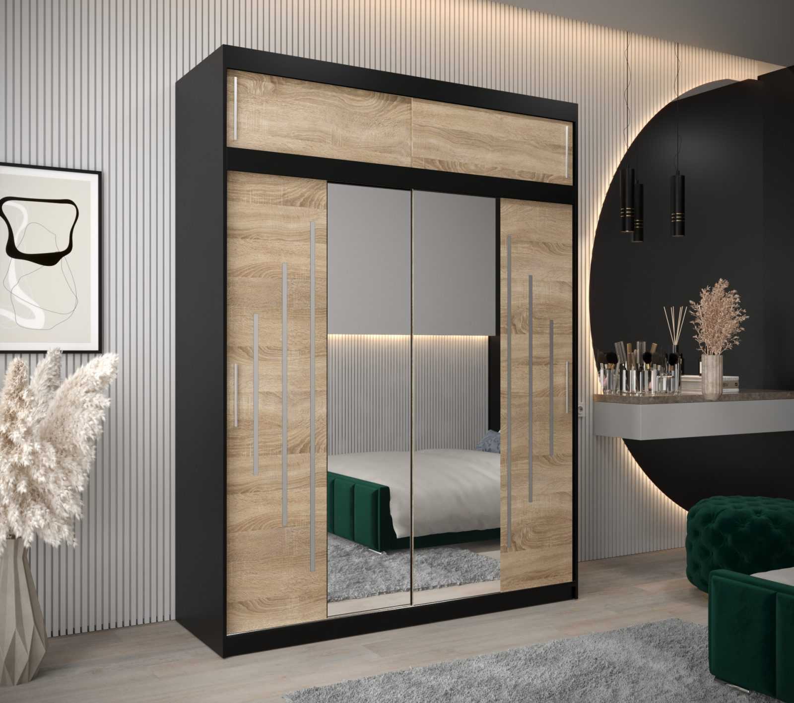 Abiks Šatní skříň Abi Y1 s nástavcem Barva: Černá