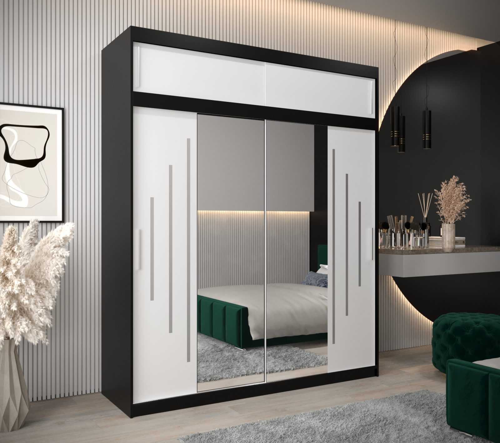 Abiks Šatní skříň Abi Y1 s nástavcem Barva: Černá