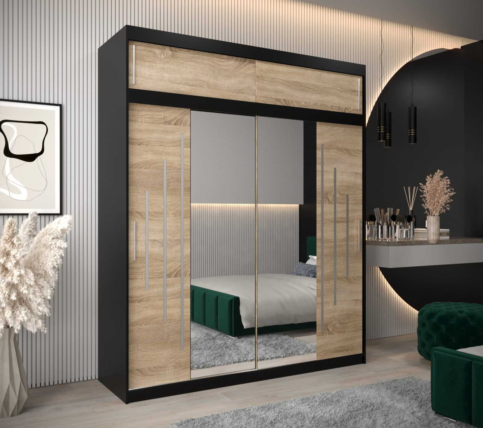 Abiks Šatní skříň Abi Y1 s nástavcem Barva: Černá