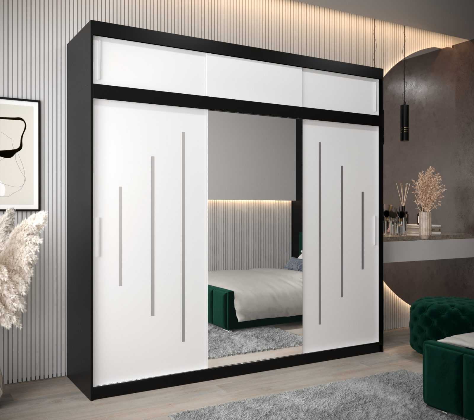 Abiks Šatní skříň Abi Y1 s nástavcem Barva: Černá