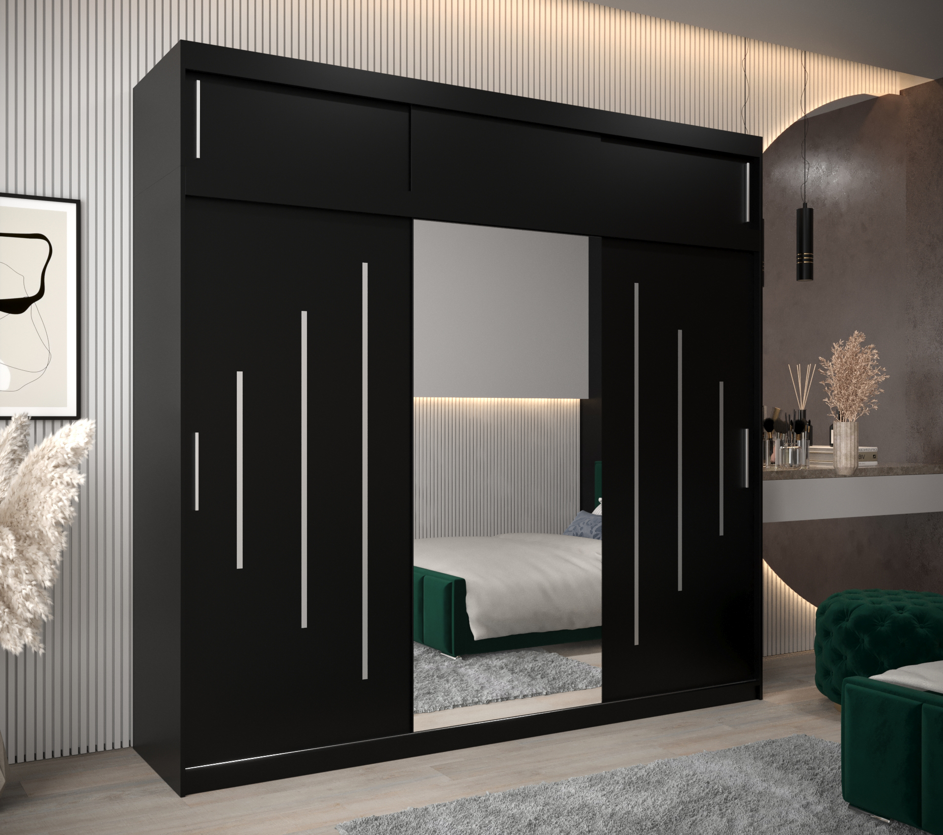 Abiks Šatní skříň Abi Y1 s nástavcem Barva: Černá