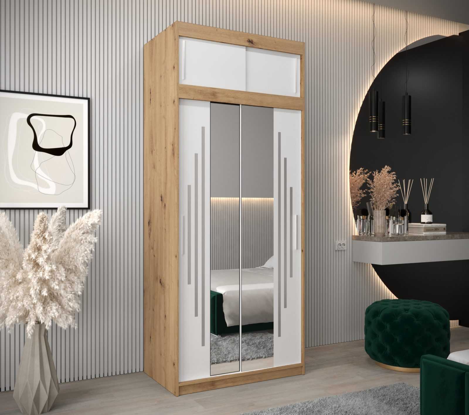 Abiks Šatní skříň Abi Y1 s nástavcem Barva: Dub - Artisan