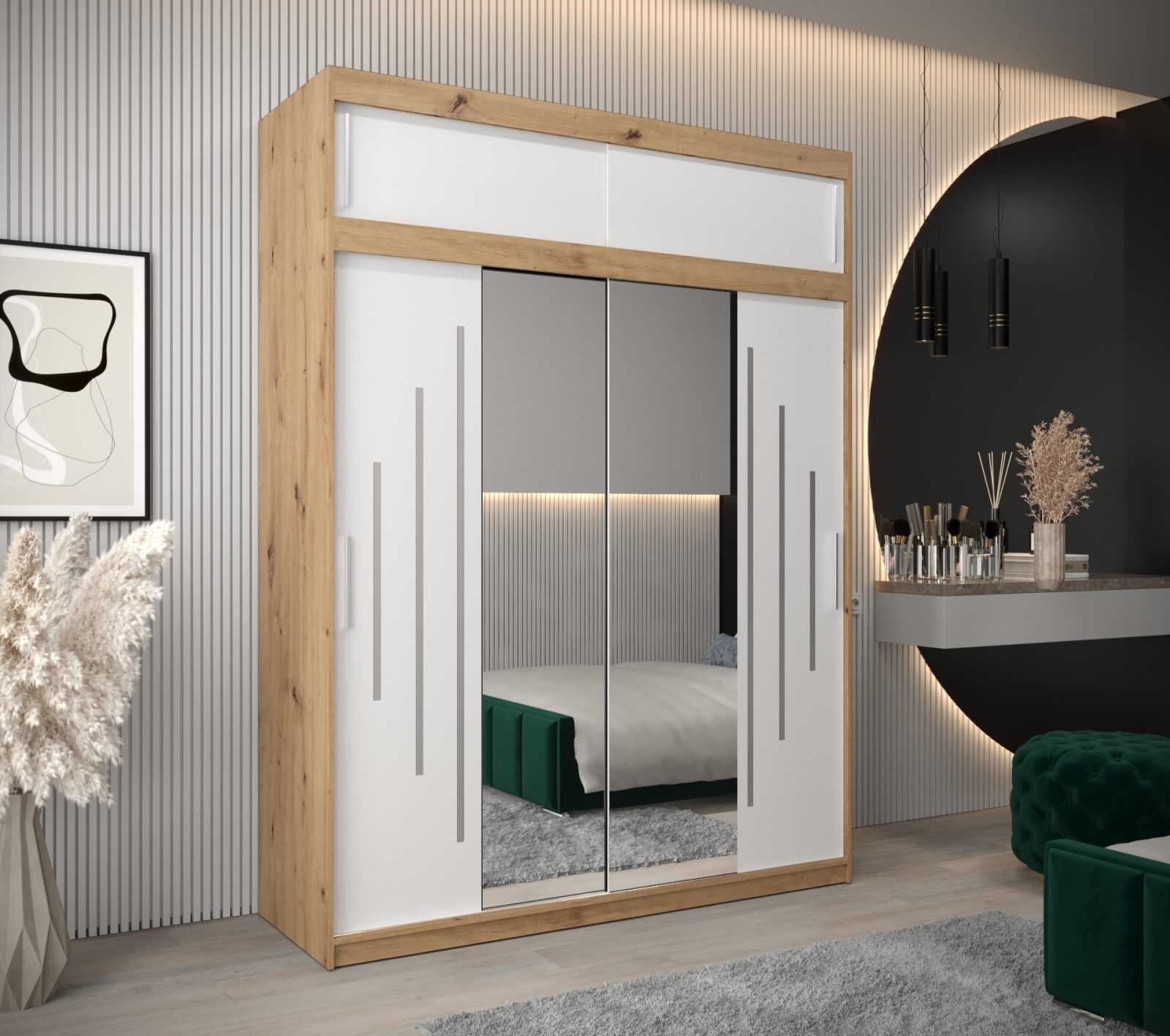 Abiks Šatní skříň Abi Y1 s nástavcem Barva: Dub - Artisan