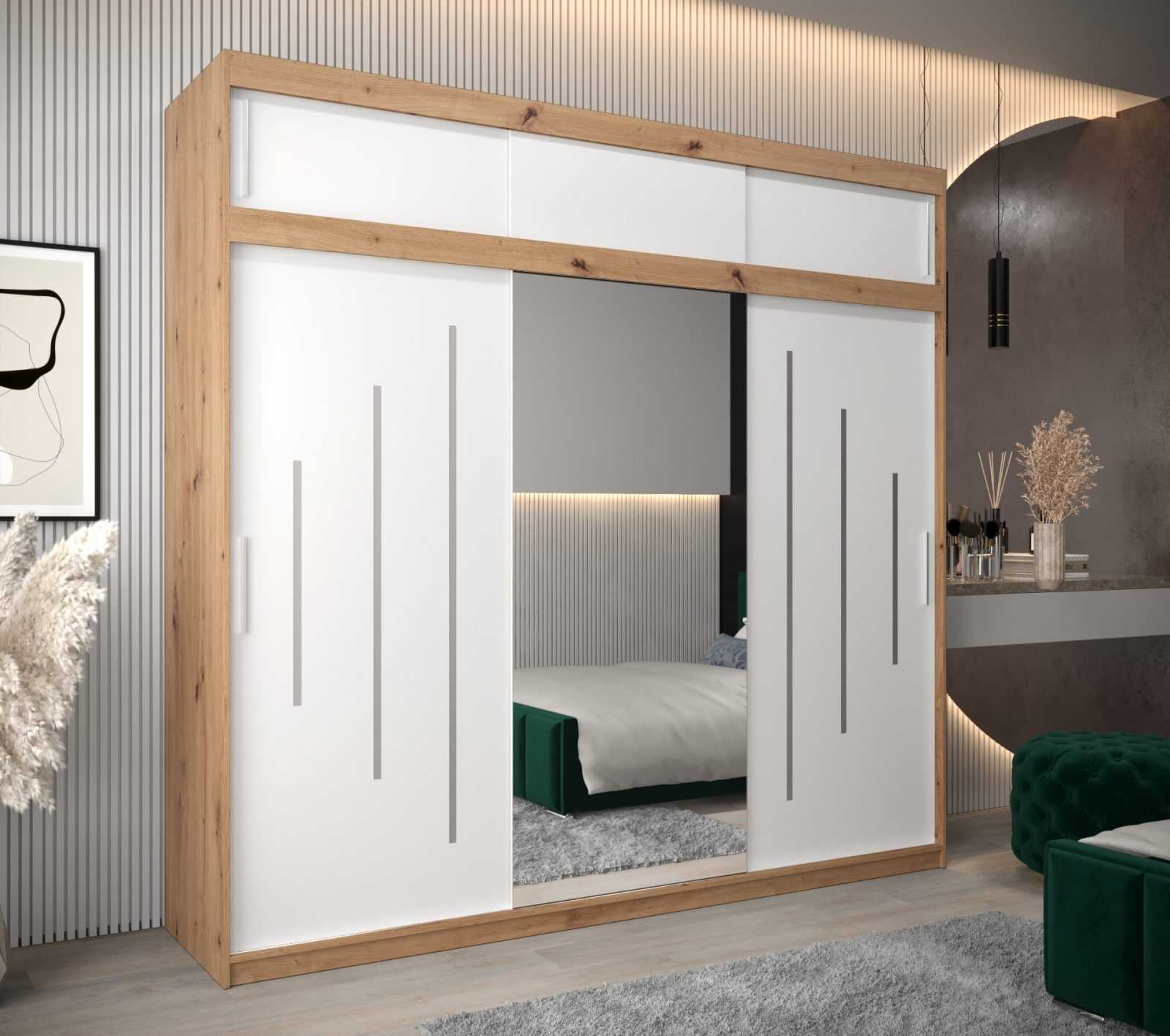 Abiks Šatní skříň Abi Y1 s nástavcem Barva: Dub - Artisan