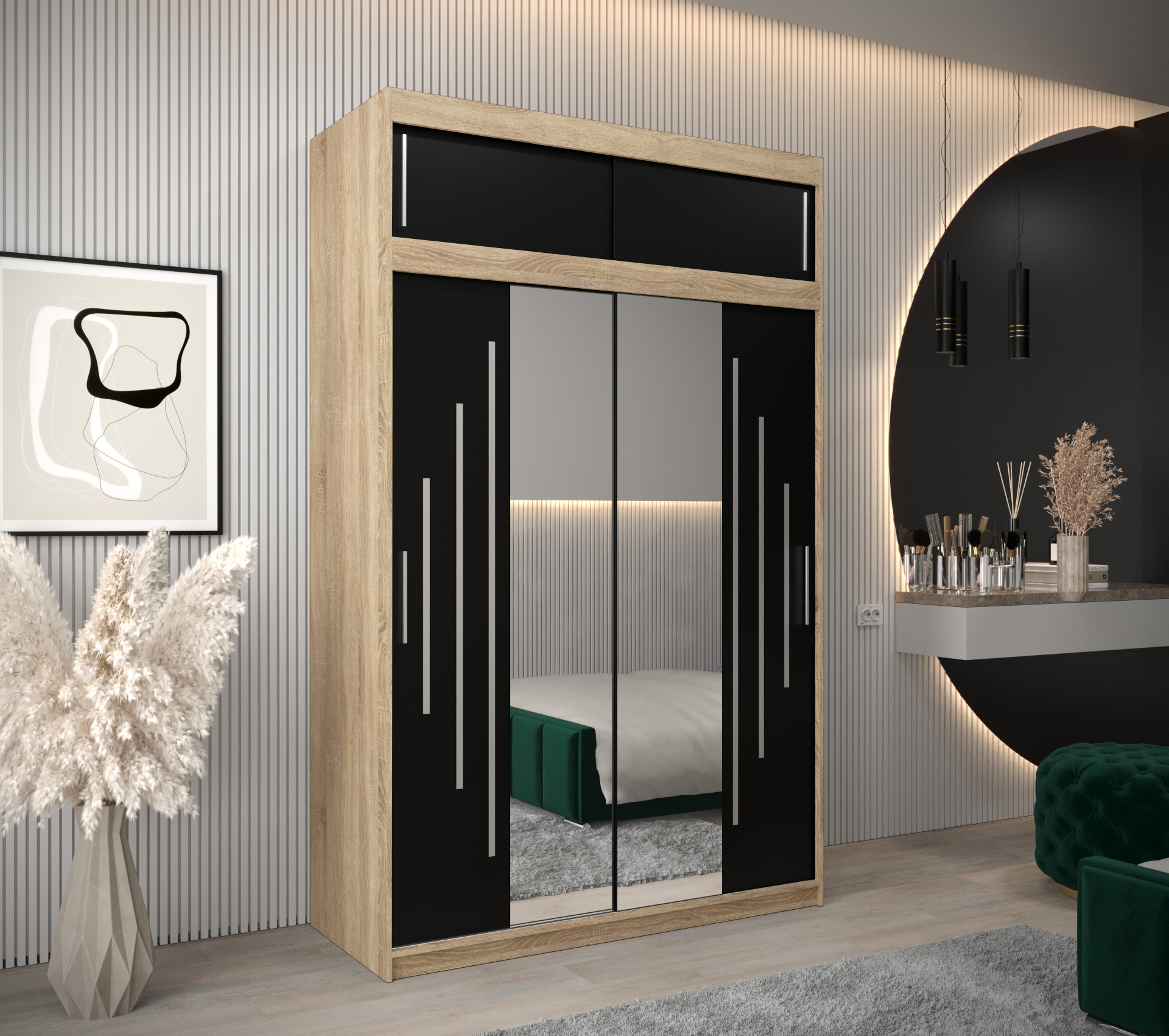 Abiks Šatní skříň Abi Y1 s nástavcem Barva: Dub - sonoma