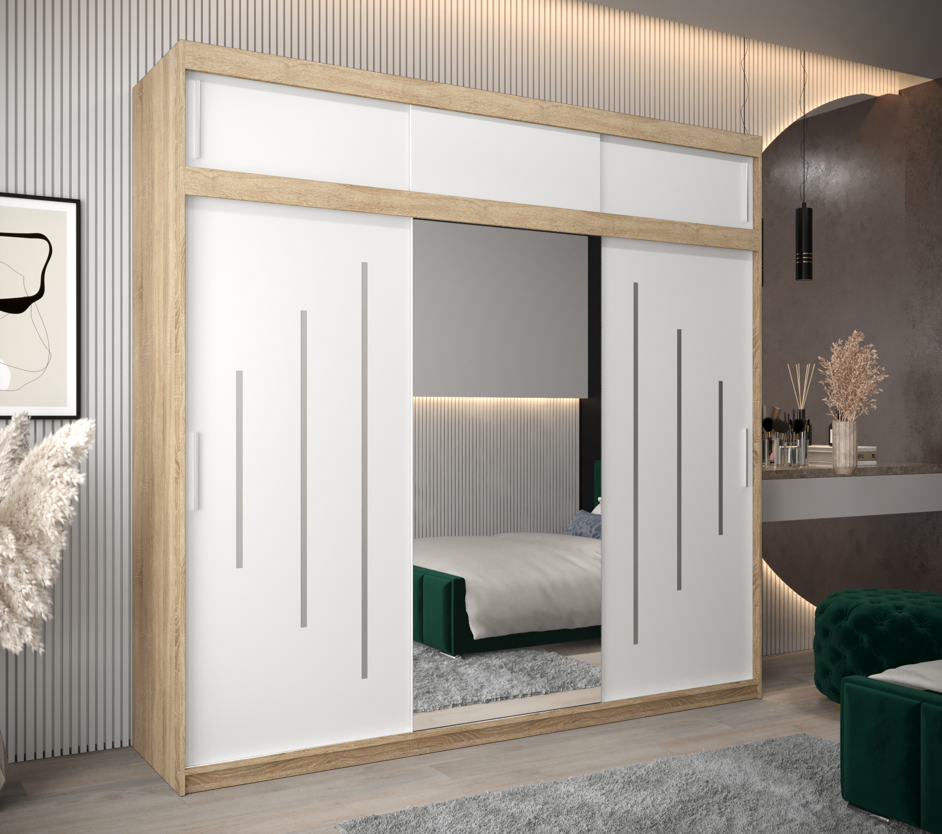 Abiks Šatní skříň Abi Y1 s nástavcem Barva: Dub - sonoma