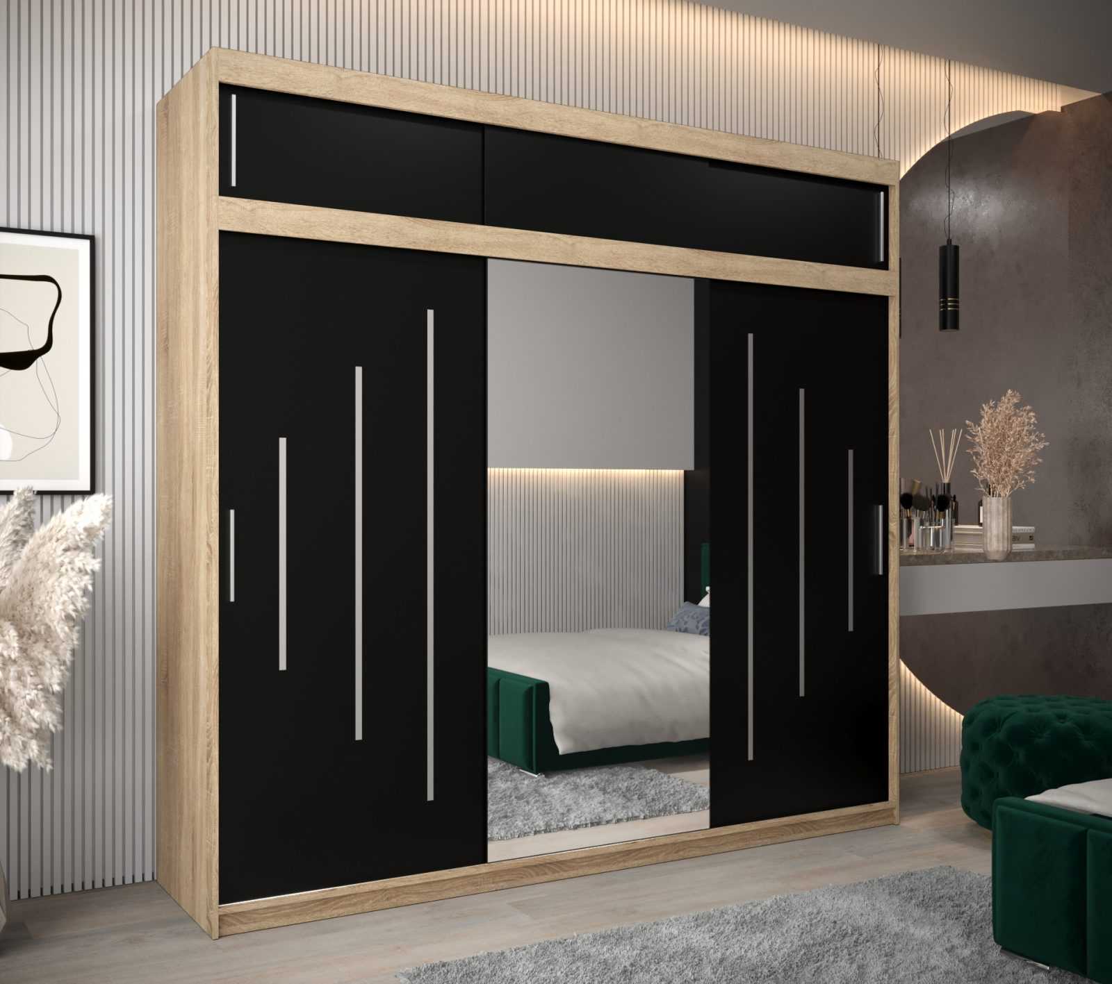 Abiks Šatní skříň Abi Y1 s nástavcem Barva: Dub - sonoma