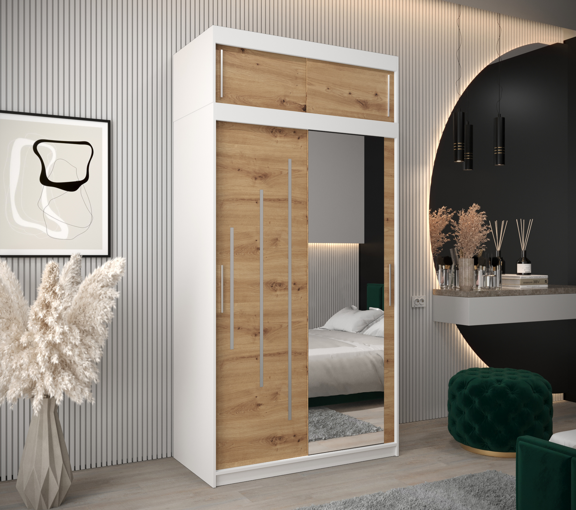 Abiks Šatní skříň Abi Y2 s nástavcem Barva: Bílá