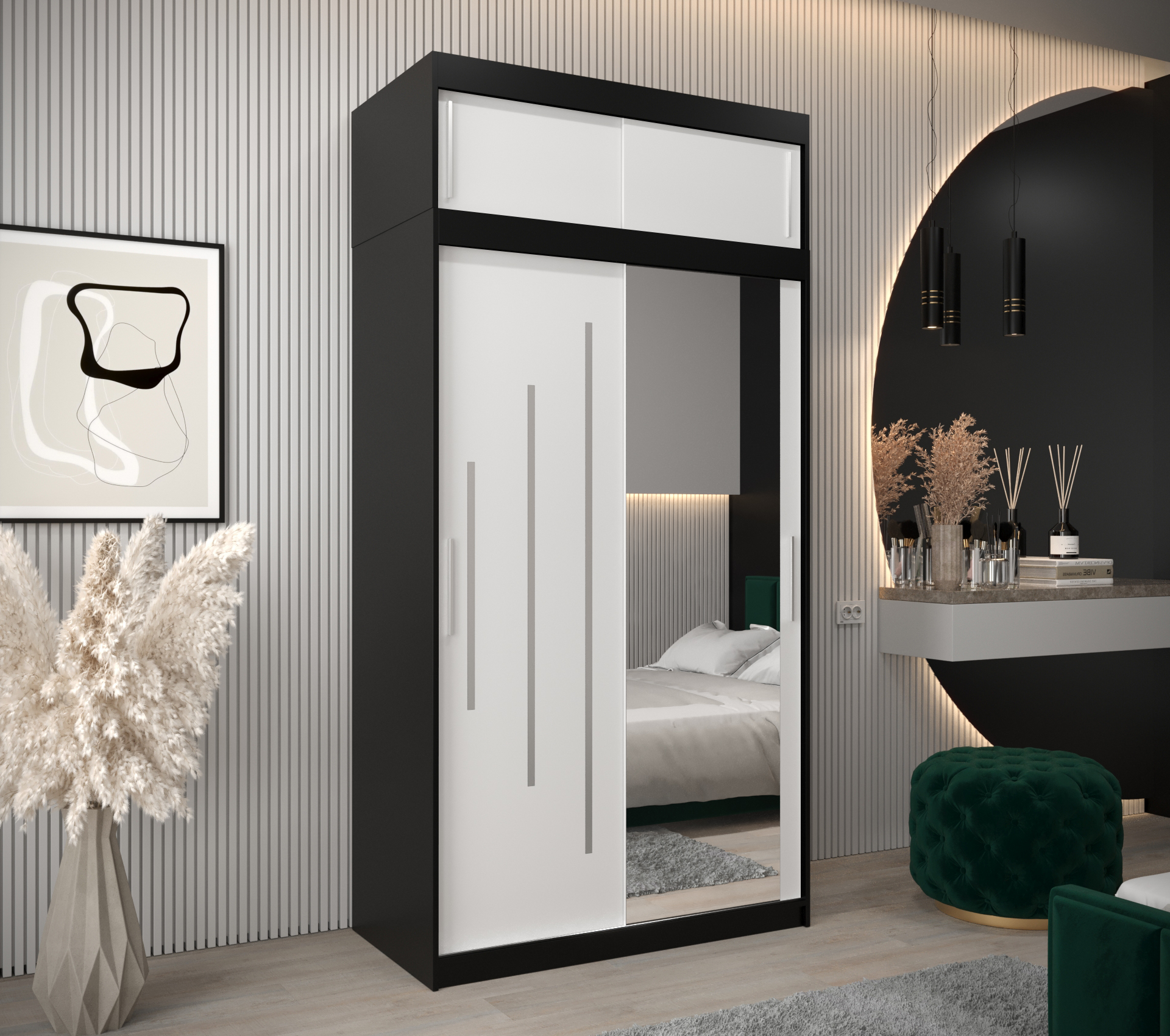 Abiks Šatní skříň Abi Y2 s nástavcem Barva: Černá