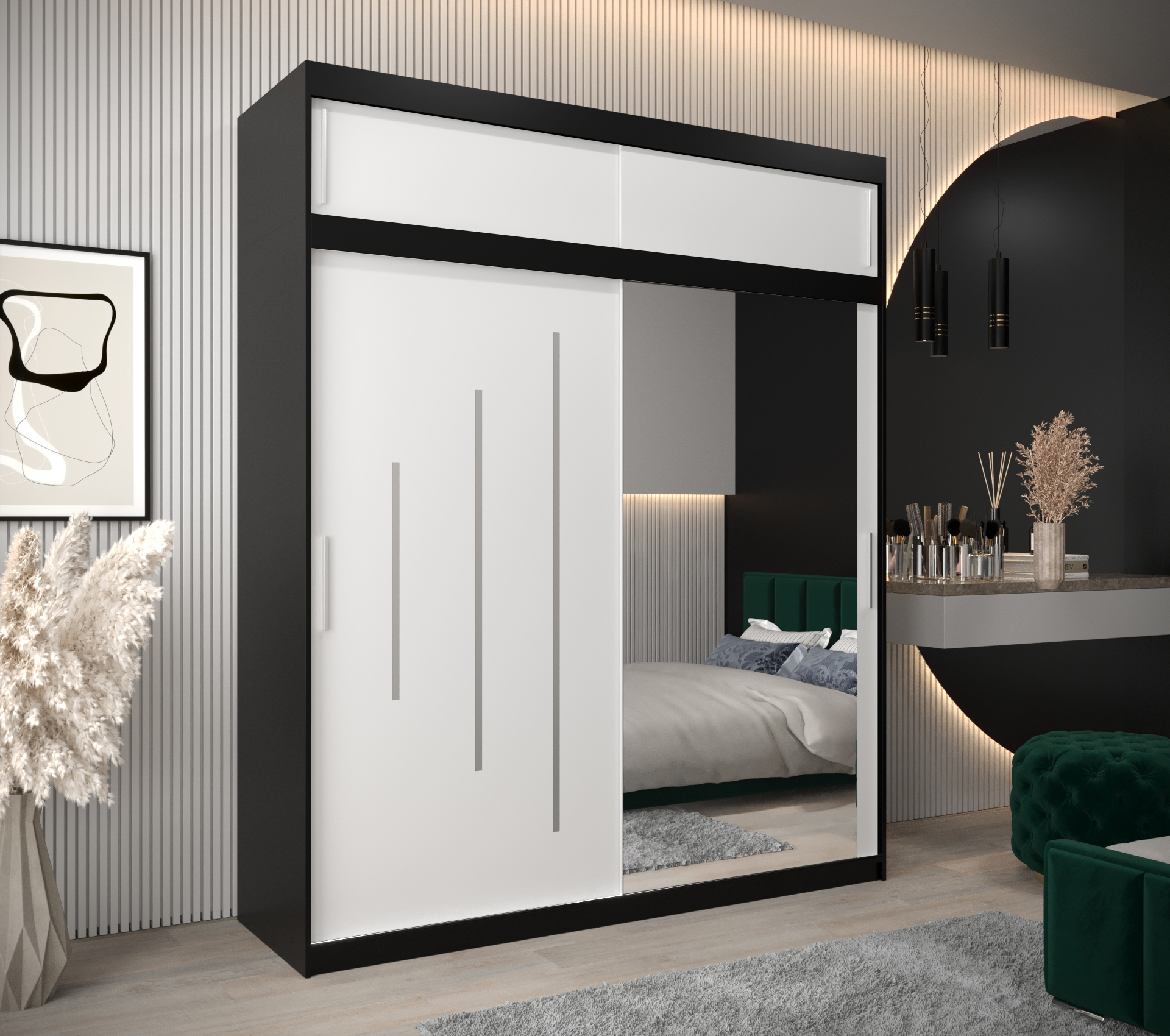 Abiks Šatní skříň Abi Y2 s nástavcem Barva: Černá