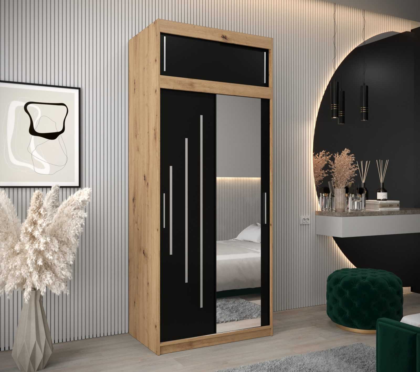 Abiks Šatní skříň Abi Y2 s nástavcem Barva: Dub - Artisan