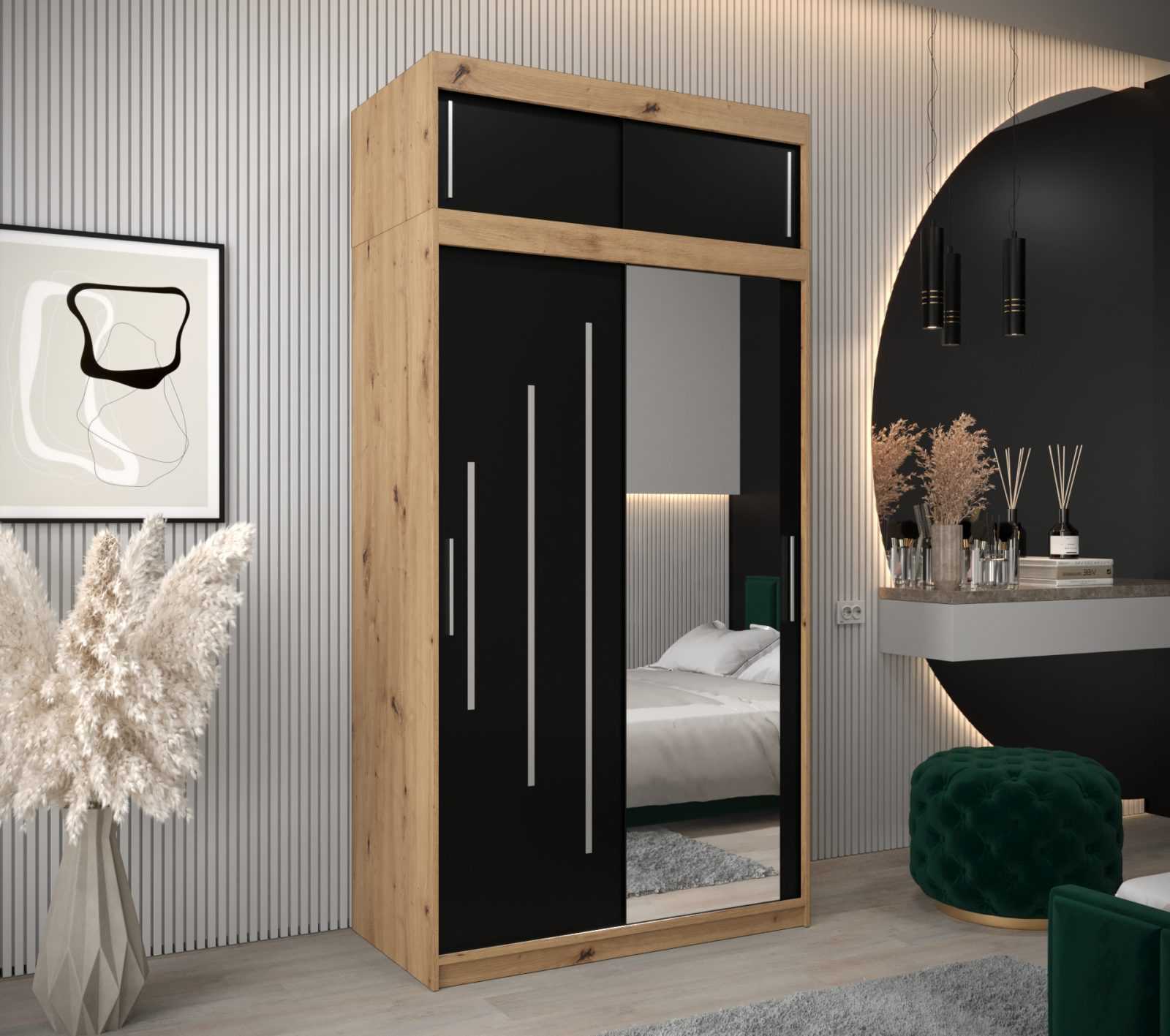 Abiks Šatní skříň Abi Y2 s nástavcem Barva: Dub - Artisan