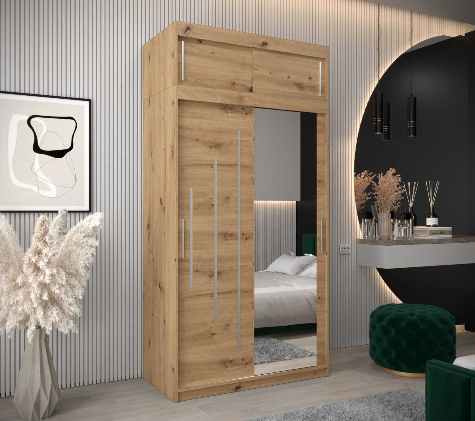 Abiks Šatní skříň Abi Y2 s nástavcem Barva: Dub - Artisan