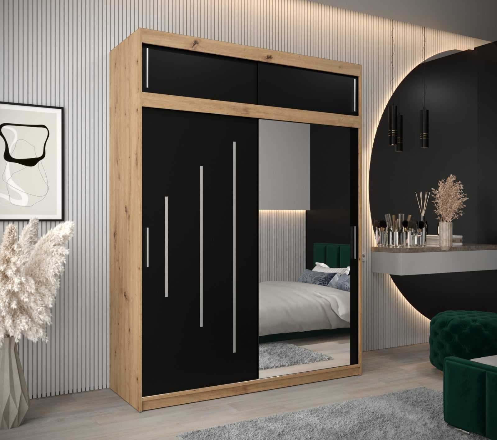 Abiks Šatní skříň Abi Y2 s nástavcem Barva: Dub - Artisan