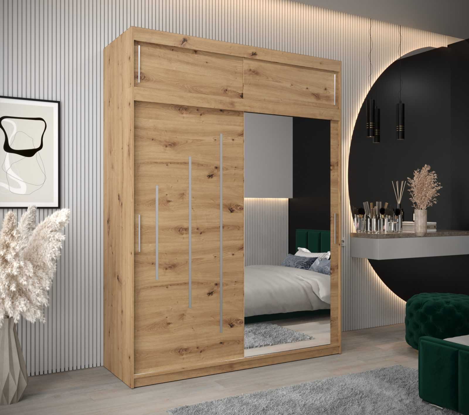 Abiks Šatní skříň Abi Y2 s nástavcem Barva: Dub - Artisan