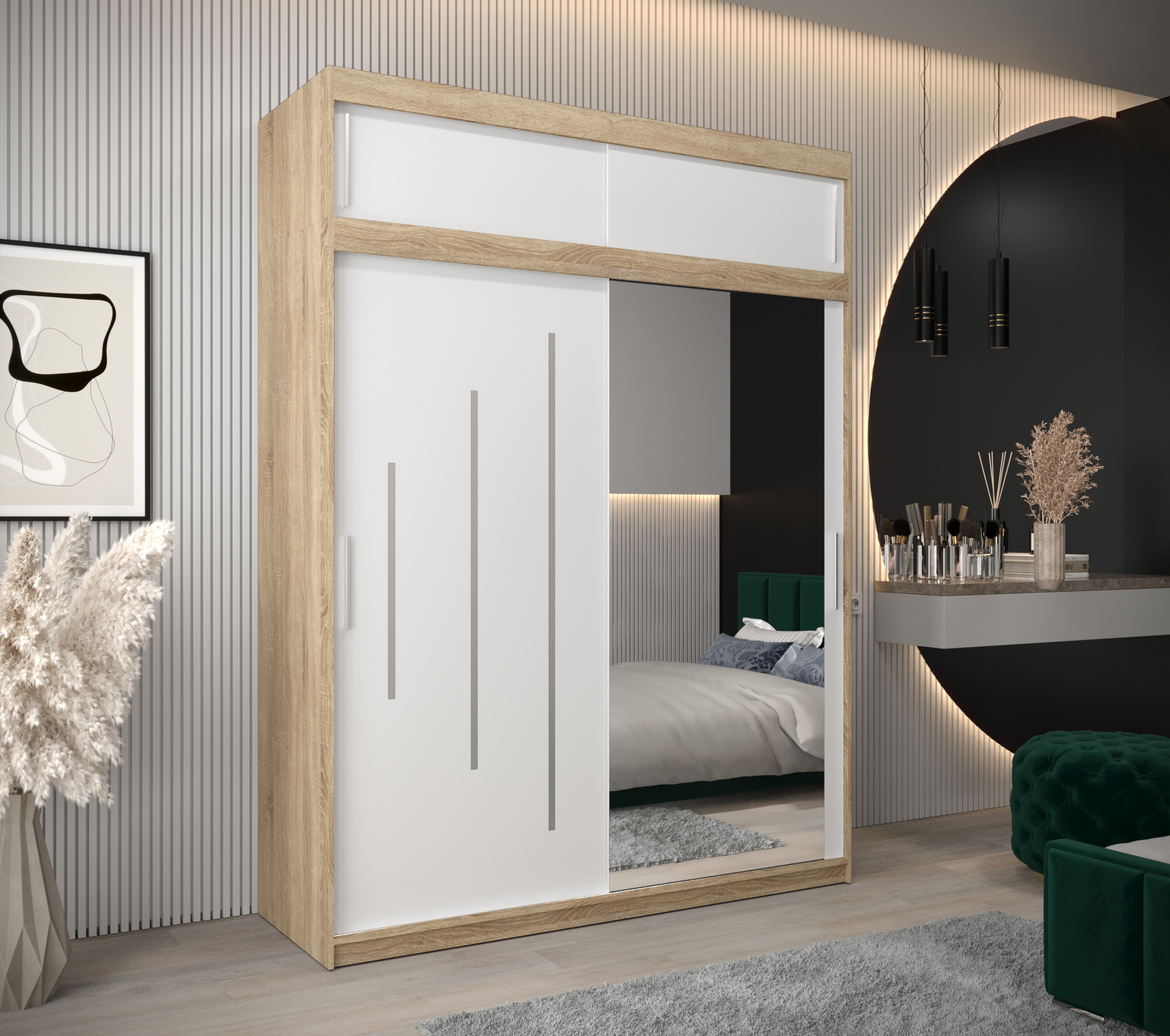 Abiks Šatní skříň Abi Y2 s nástavcem Barva: Dub - sonoma