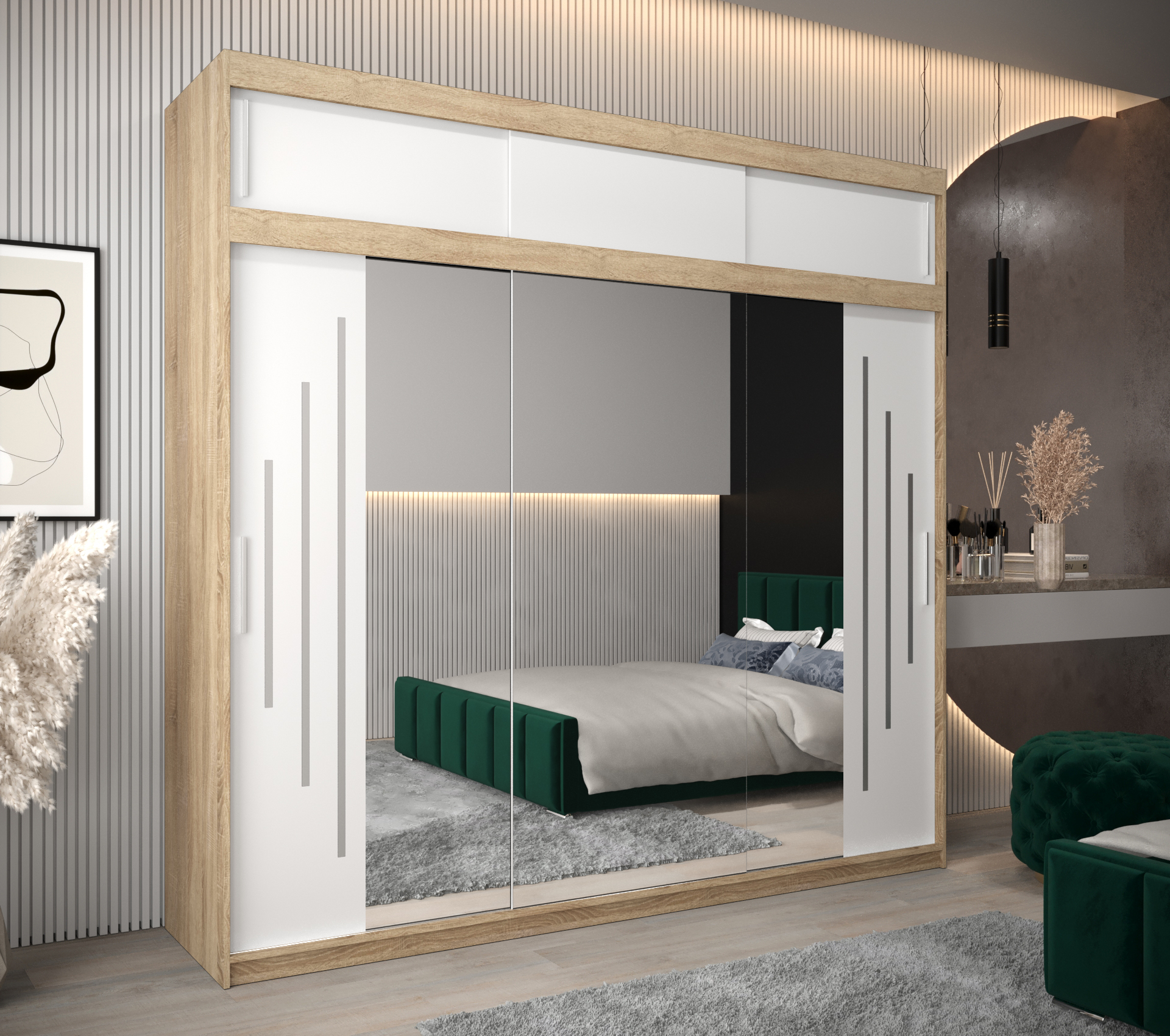 Abiks Šatní skříň Abi Y2 s nástavcem Barva: Dub - sonoma