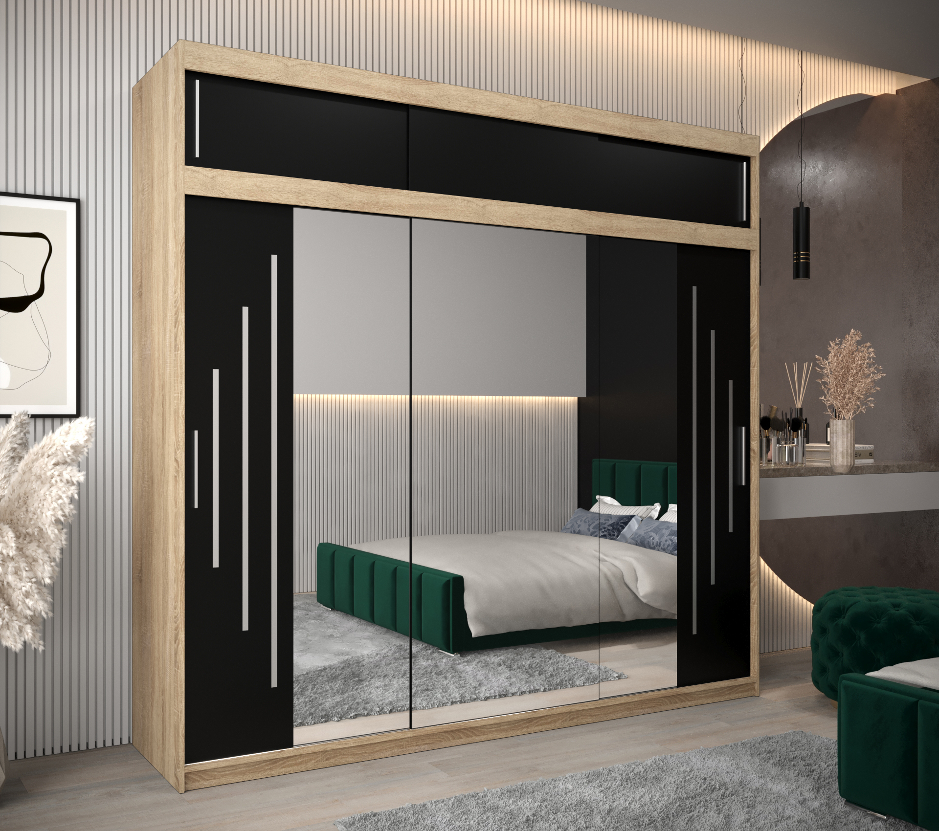 Abiks Šatní skříň Abi Y2 s nástavcem Barva: Dub - sonoma