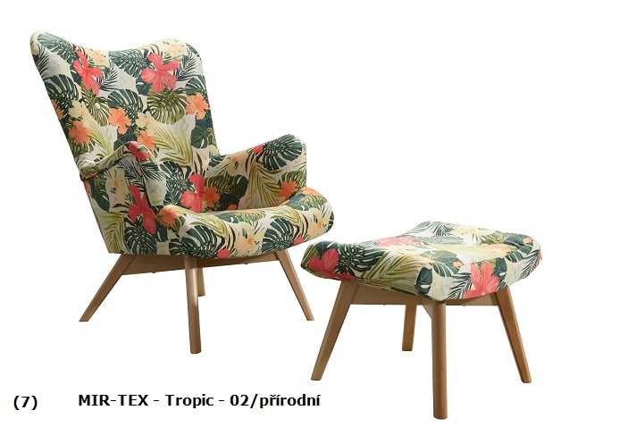 Dan Pol Křeslo Pik MIR-TEX Tropic 02 a podnožka Provedení: Křeslo + podnožka