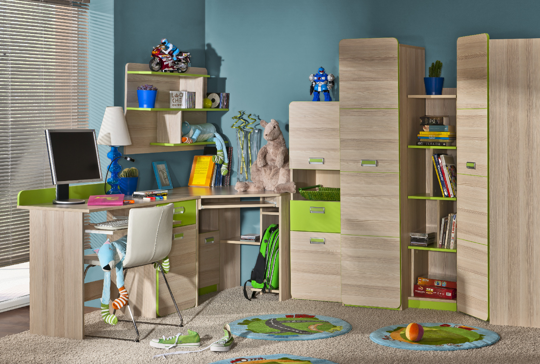 Dolmar Dětský pokoj Lorento Zelený 1 Barva: Zelená / Jesion coimbra