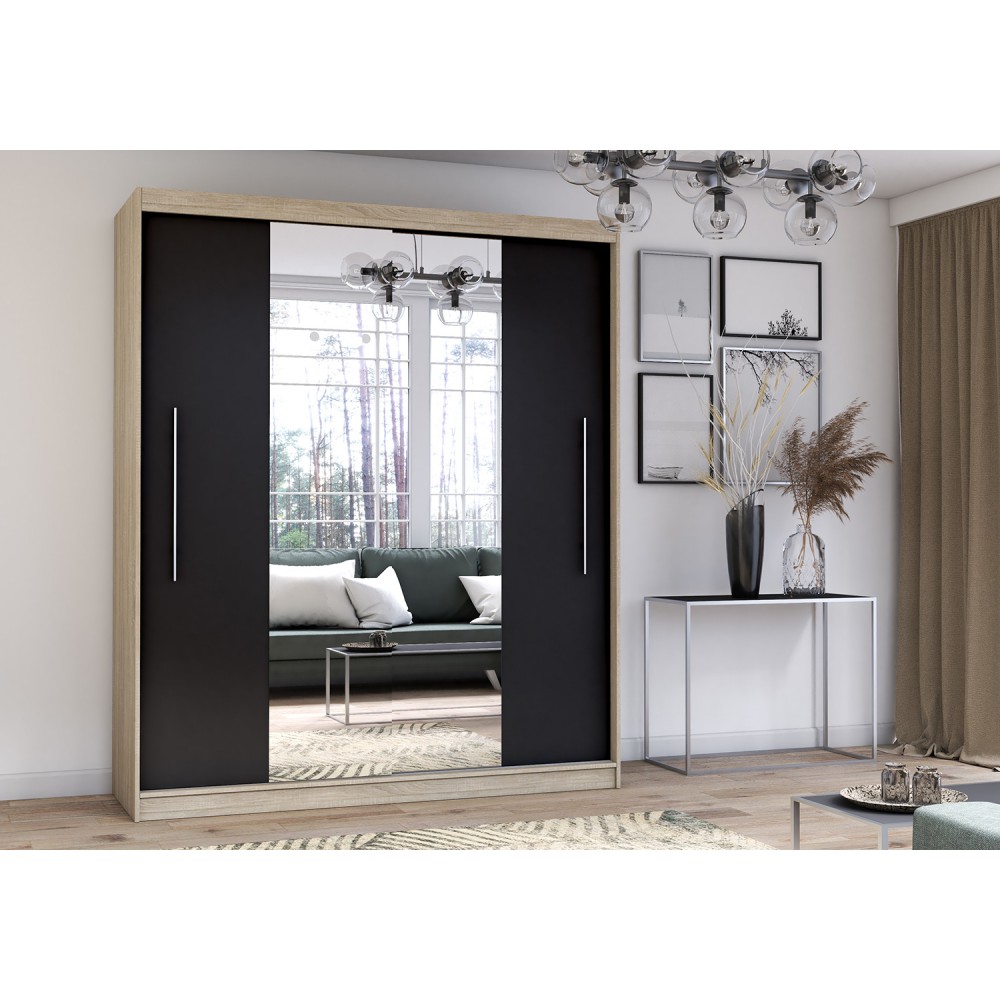 Idzczak Šatní skříň Ida I černá / sonoma