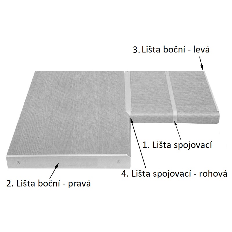 Lempert Lišta Boční - spojovací č.1  28mmm