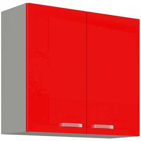 Lempert Skříňka 80 G-72 2F Barva: Šedá + Červený lesk (Rose)