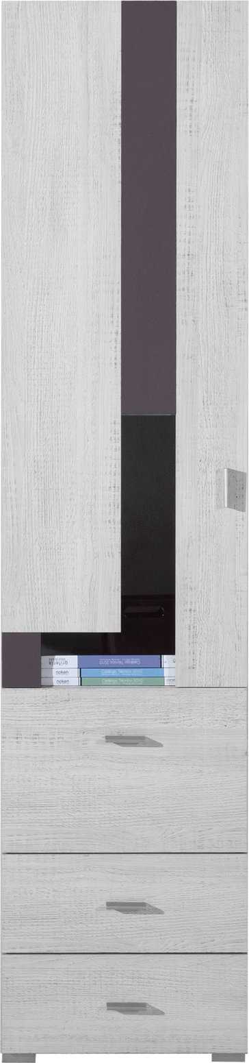Meblar Knihovna Next NX5 Barva: Borovice bílá/tmavě fialová
