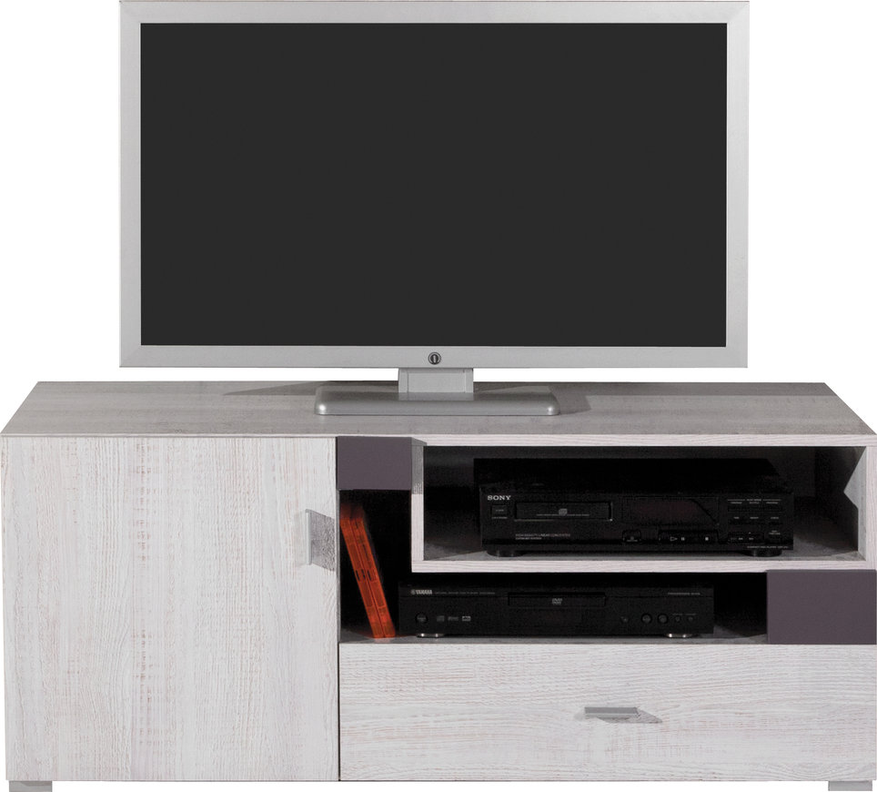 Meblar TV stolek Next  NX12 Barva: Borovice bílá/tmavě fialová
