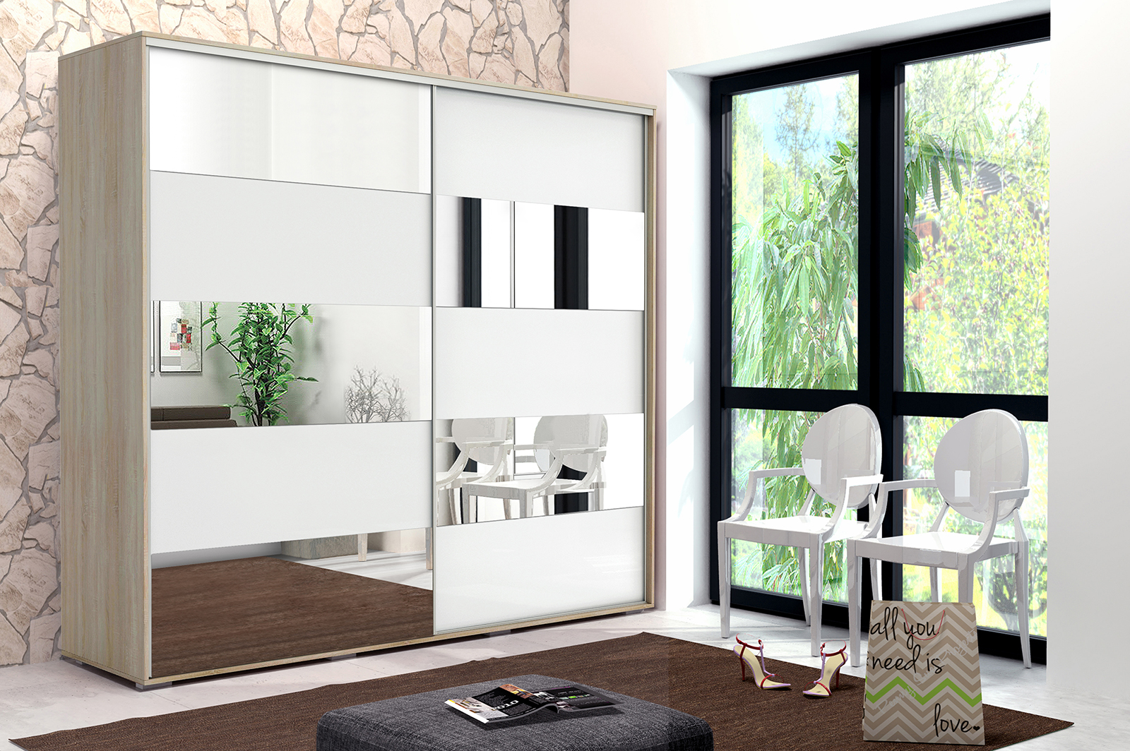 Skapski Šatní skříň Ska A16 XL Barva: Dub - sonoma