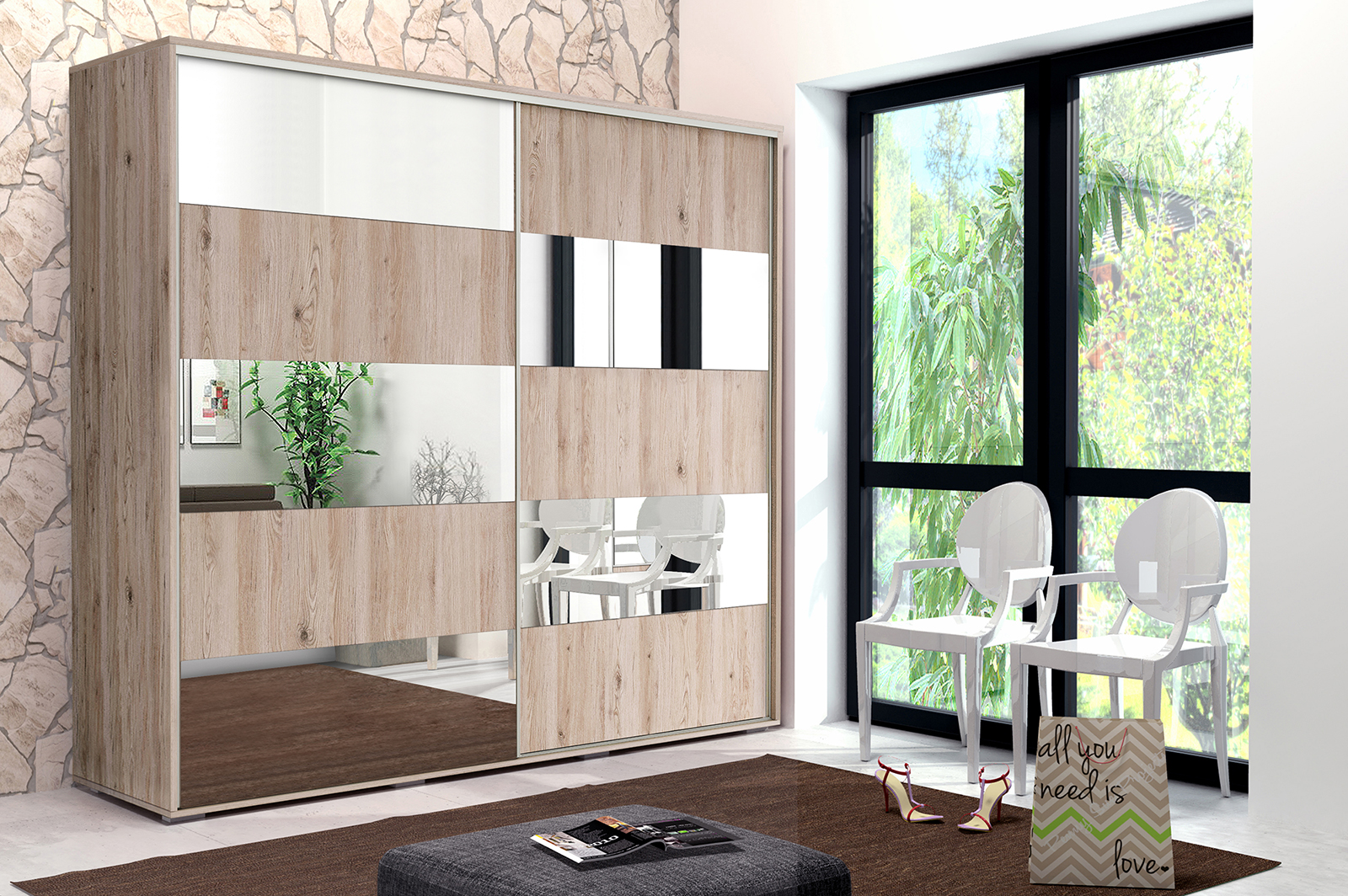 Skapski Šatní skříň Ska A16 XL Barva: San remo