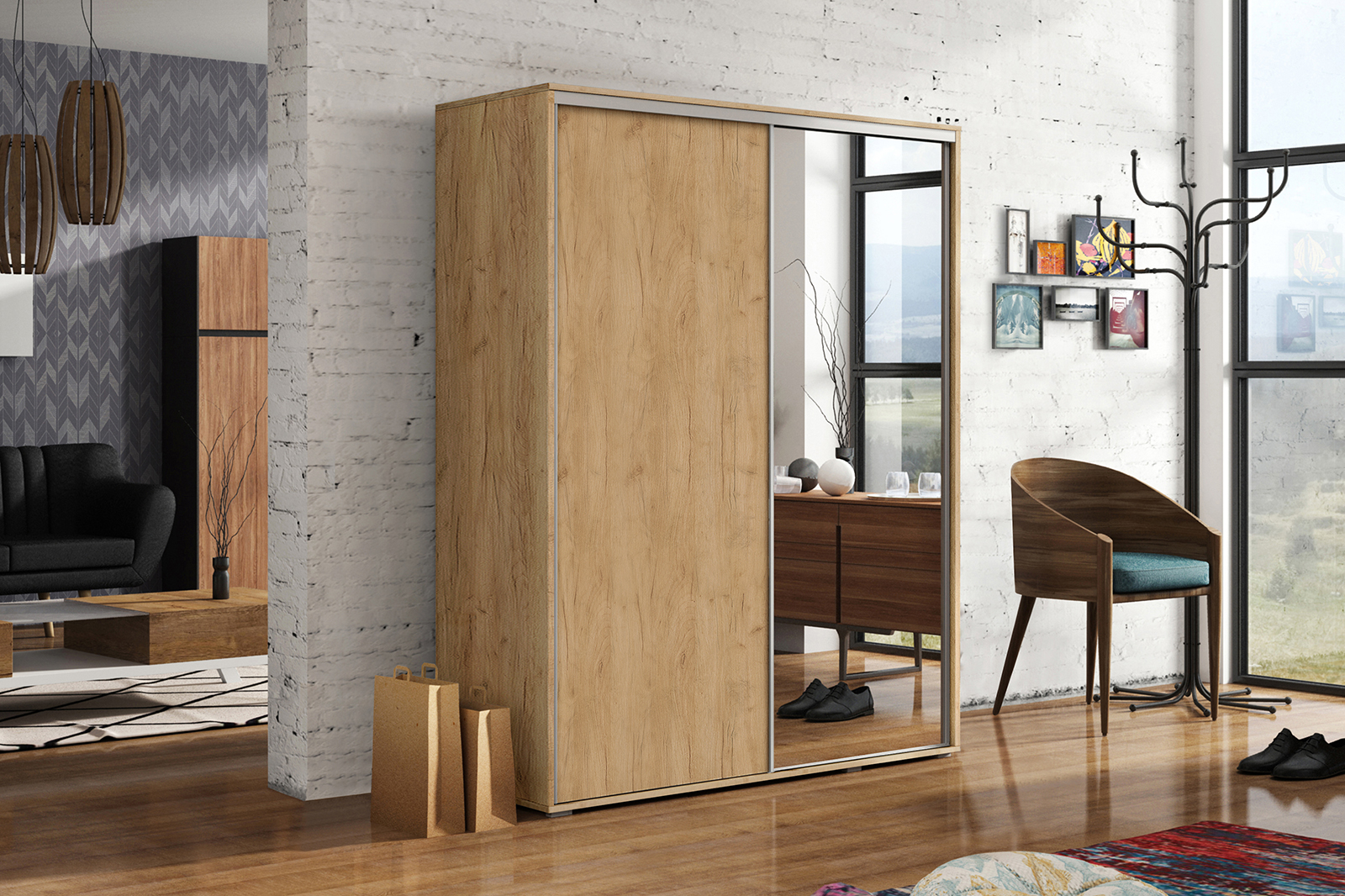 Skapski Šatní skříň Ska A20 XL Barva: Dub - Craft zlatý