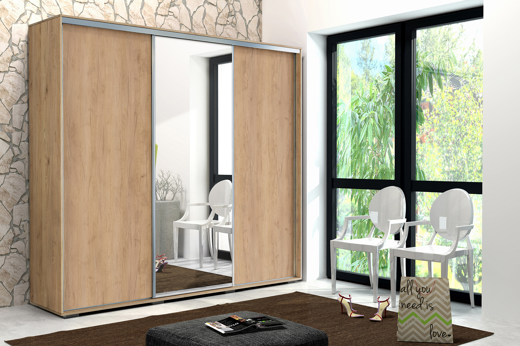 Skapski Šatní skříň Ska A25 XL Barva: Dub - Craft zlatý