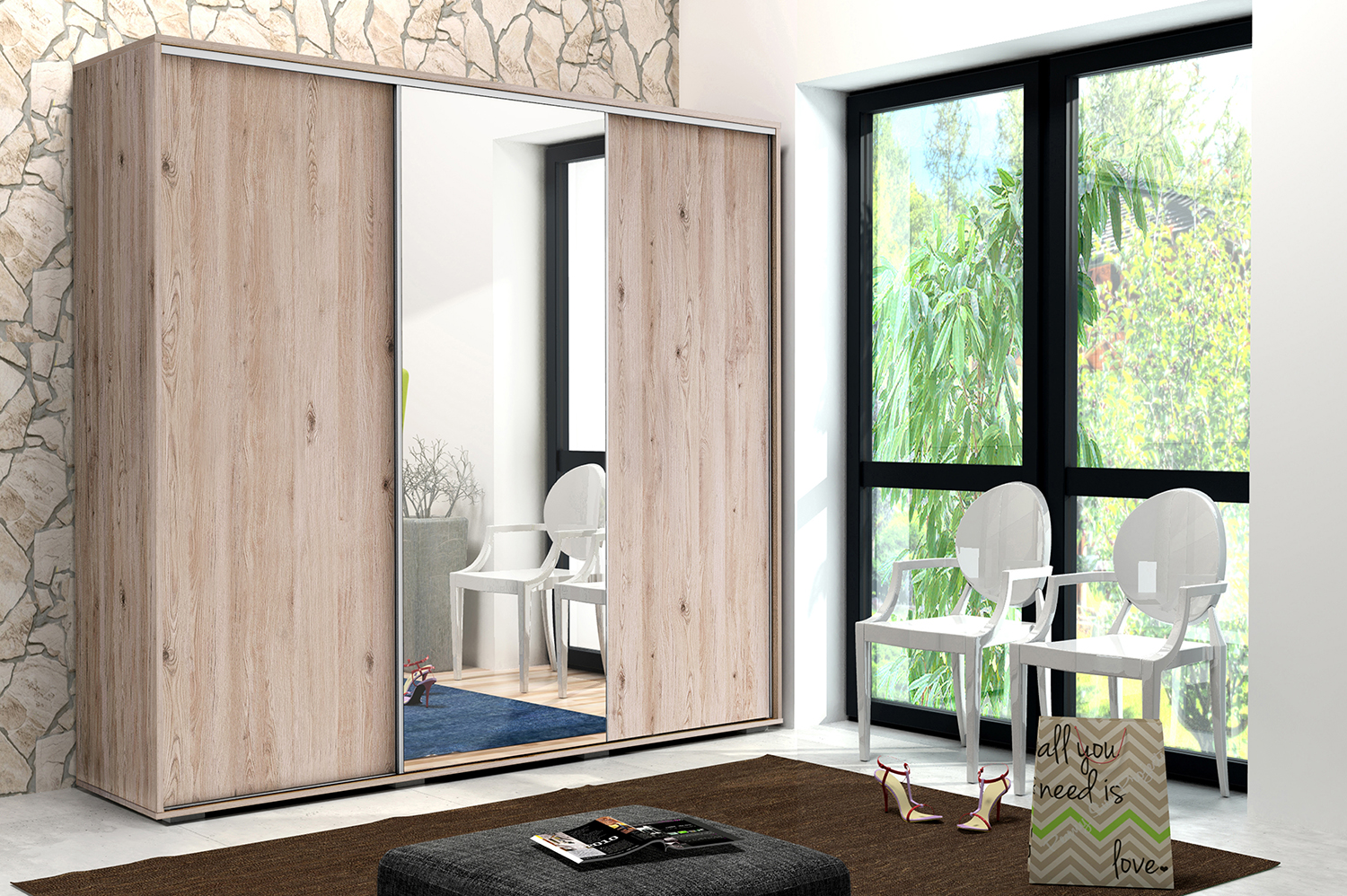 Skapski Šatní skříň Ska A25 XL Barva: San remo