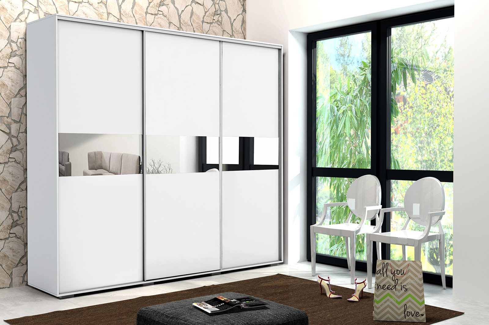 Skapski Šatní skříň Ska A27 XL Barva: Bílá