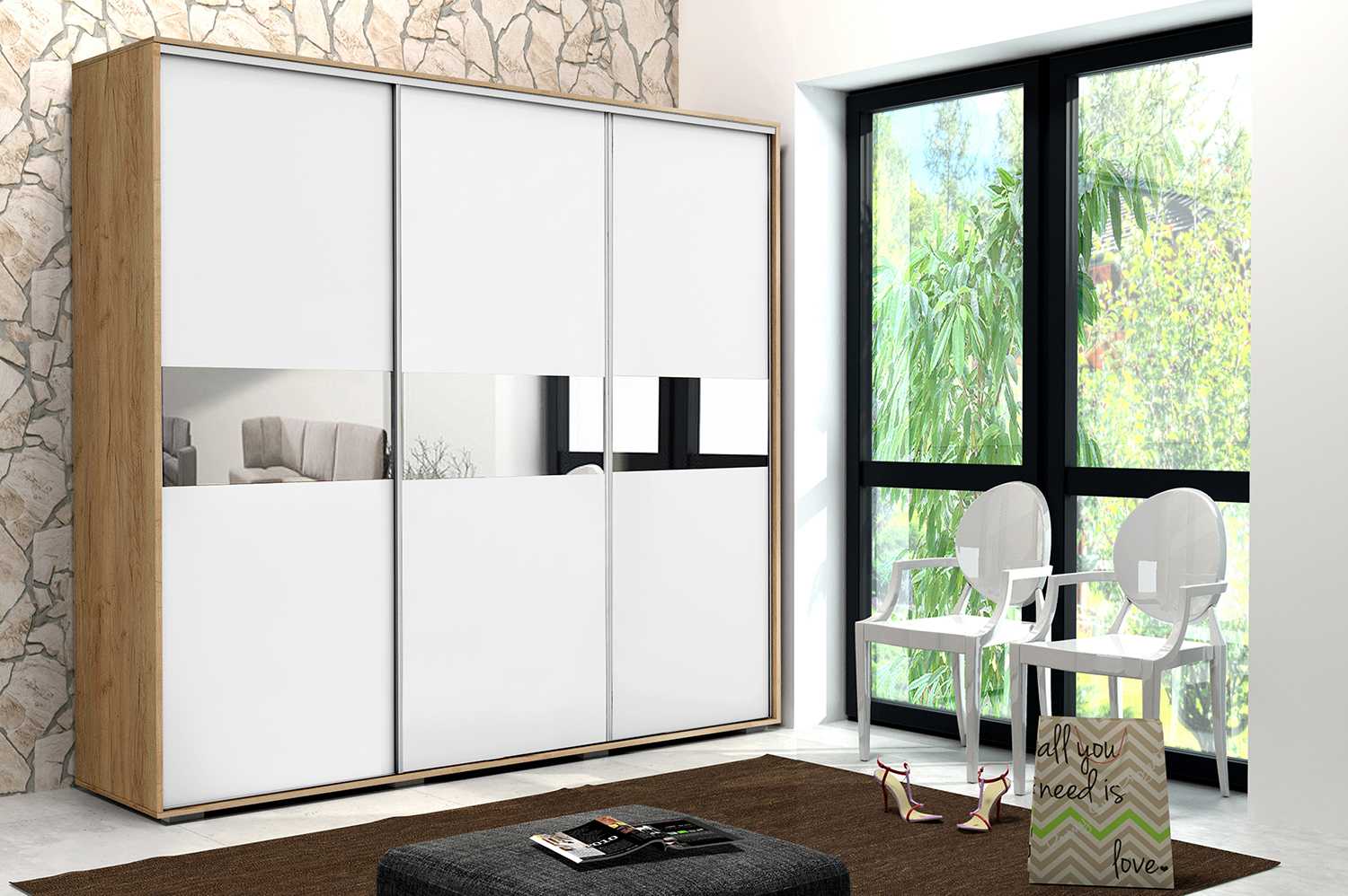 Skapski Šatní skříň Ska A27 XL Barva: Dub - Craft zlatý