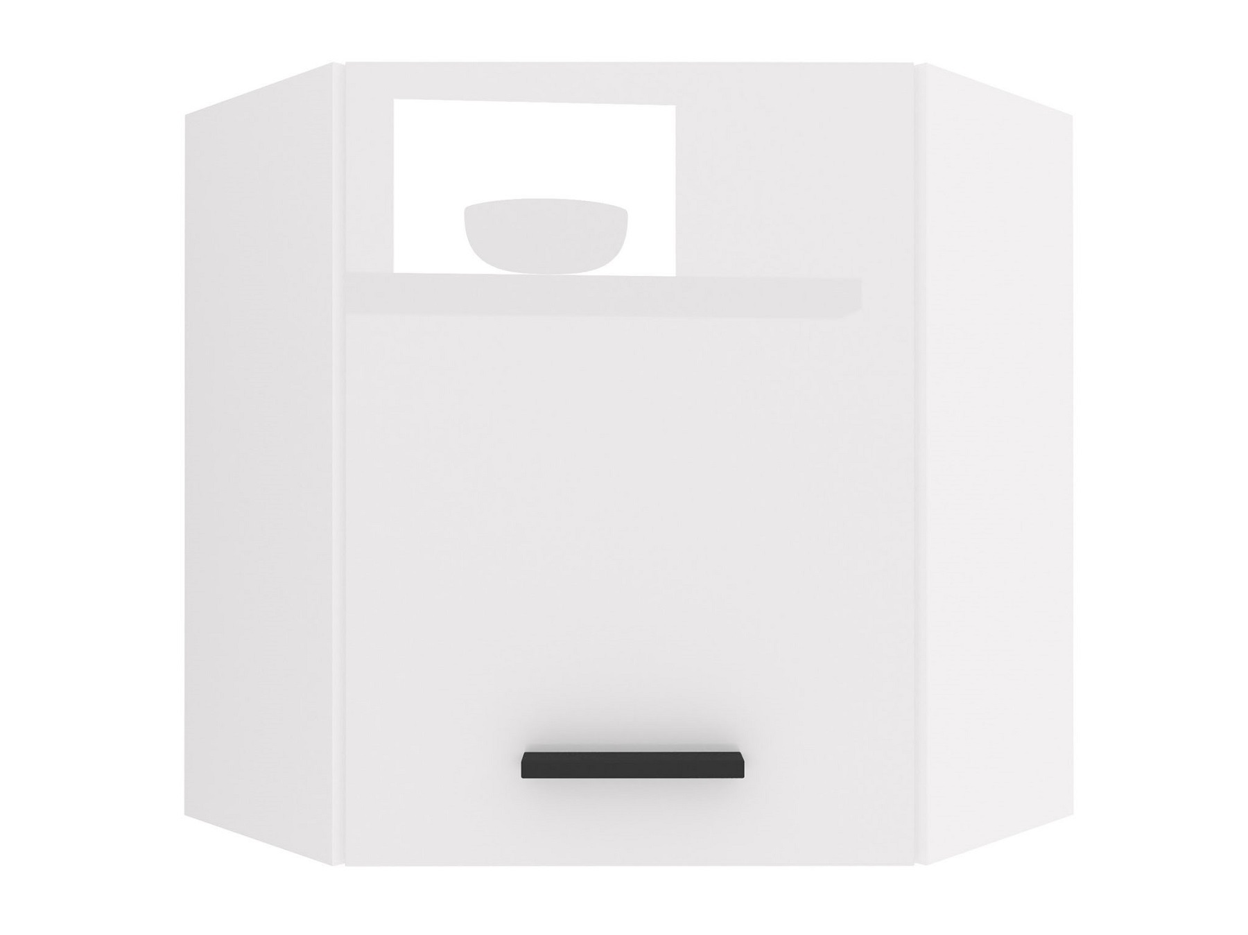 Horní rohová skříňka SGN60 0 WT S 0 B1 Barva: Bílý lesk