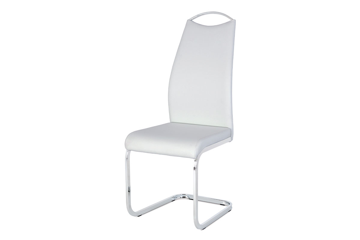 - Jídelní židle bílá koženka / chrom - HC-981 WT