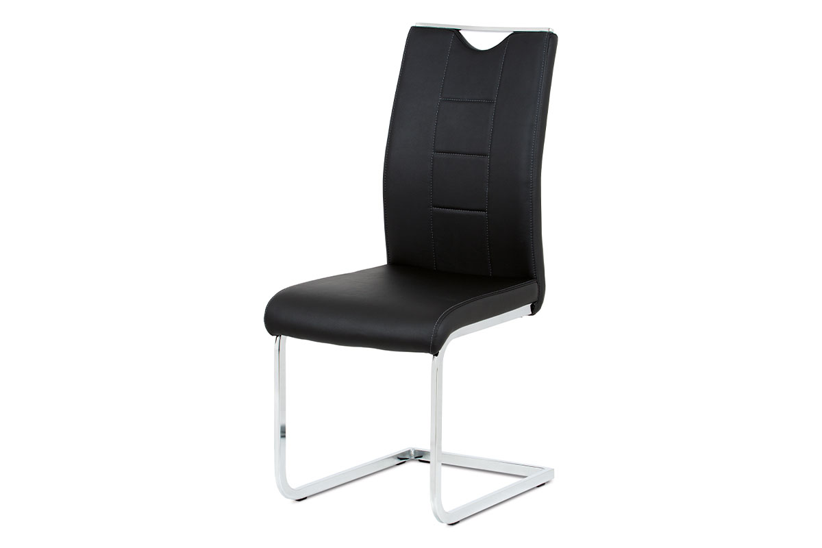 - Jídelní židle černá koženka / chrom - DCL-411 BK