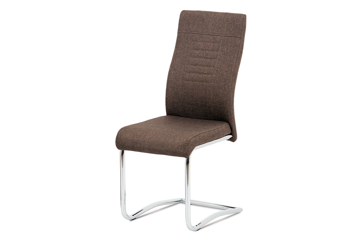 - Jídelní židle hnědá látka / chrom - DCL-427 BR2