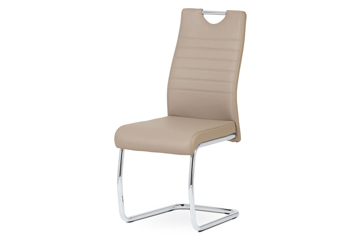 - Jídelní židle koženka cappuccino / chrom - DCL-418 CAP