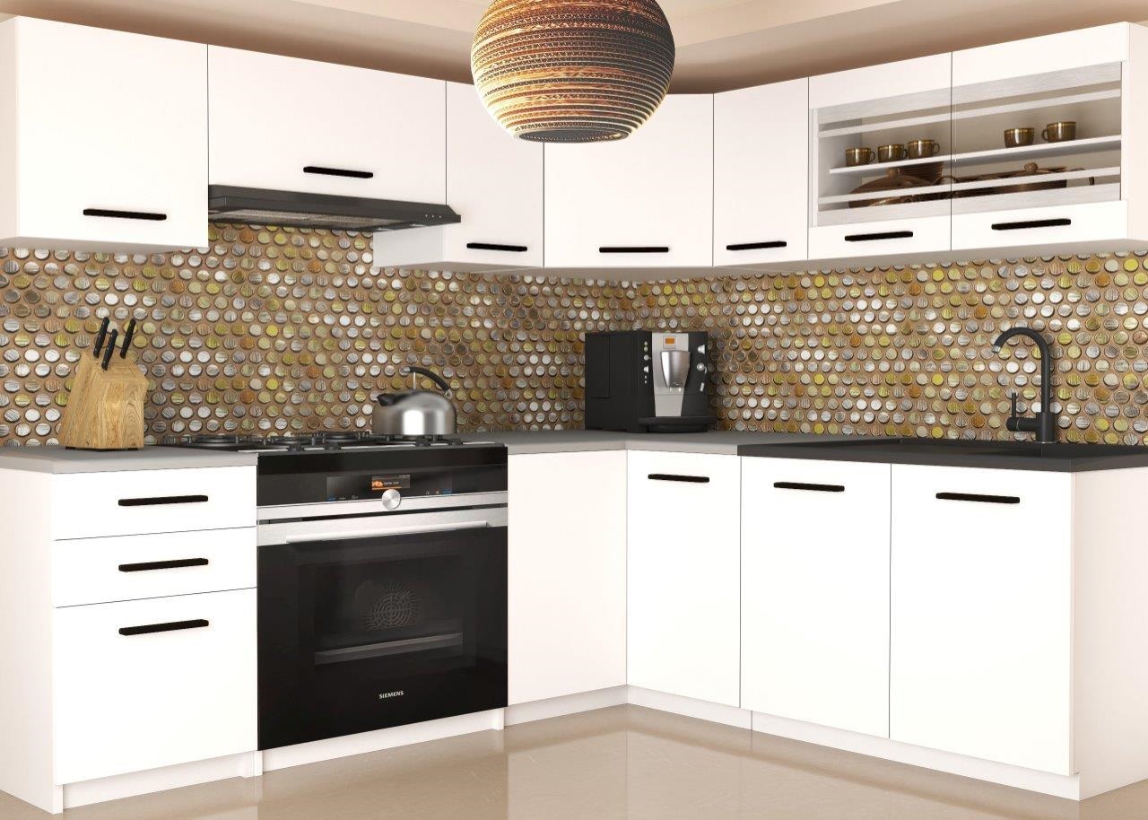 Rohová kuchyňská linka 130 x 170 cm Lidia 2 Barva: Bílá Mat