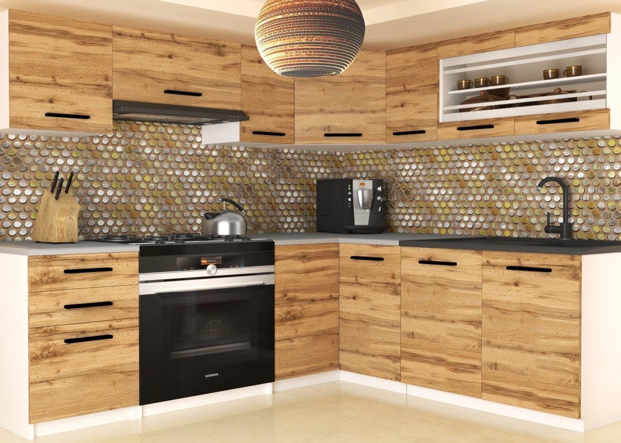 Rohová kuchyňská linka 130 x 170 cm Lidia 2 Barva: Dub wotan